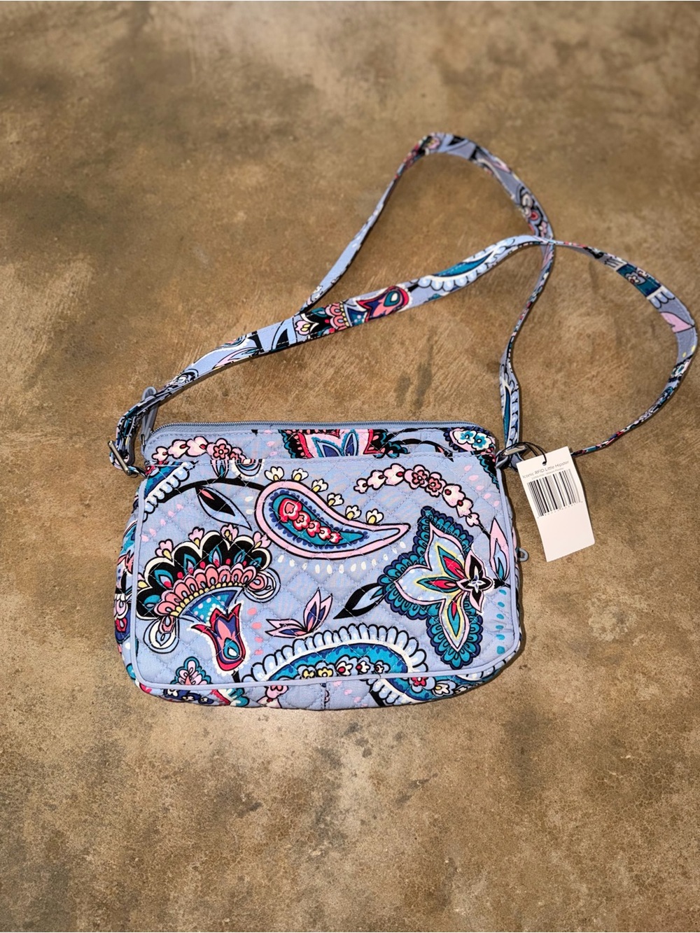NWT Vera Bradley Makani Paisley RFID Little Hipster Crossbody Bag Blue - Picture 7 of 11
